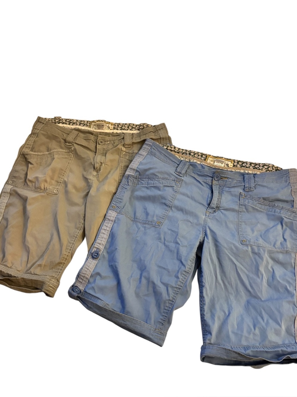 Aventura Women's Cargo Bermuda Shorts Lot of 2 Size 12 Blue & Khaki - Picture 1 of 12